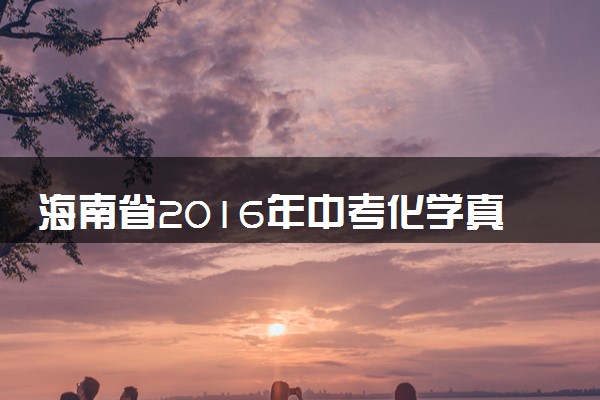 海南省2016年中考化学真题试题（含答案）