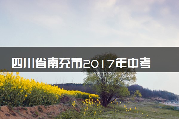 四川省南充市2017年中考化学真题试题（含解析）