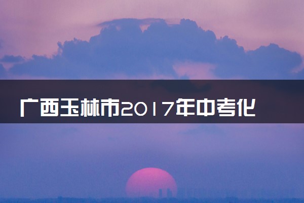 广西玉林市2017年中考化学真题试题（含解析）