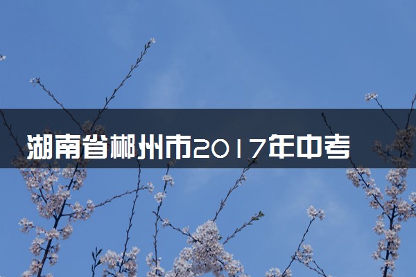 湖南省郴州市2017年中考化学真题试题（含解析）