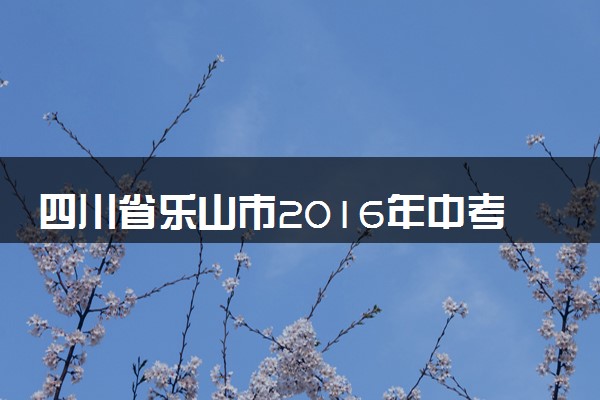 四川省乐山市2016年中考物理真题试题（含答案）