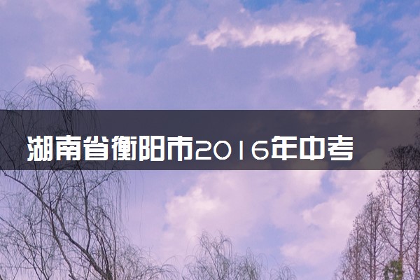 湖南省衡阳市2016年中考物理真题试题（含解析）