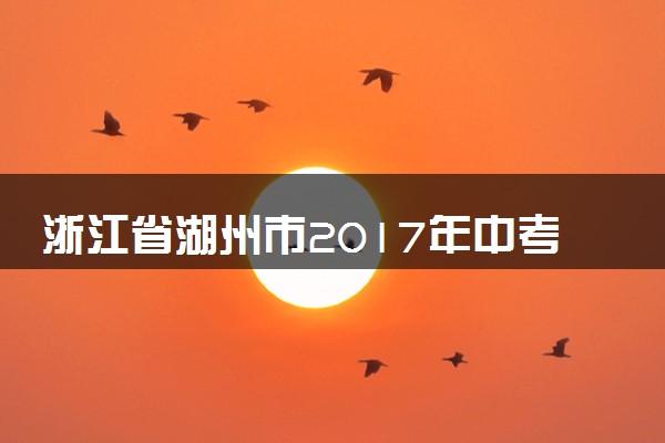 浙江省湖州市2017年中考物理真题试题（含答案）