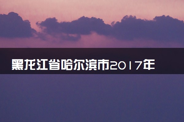 黑龙江省哈尔滨市2017年中考物理真题试题（含解析）