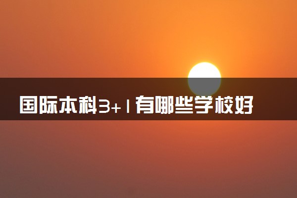 国际本科3+1有哪些学校好