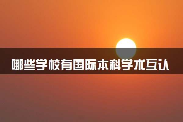 哪些学校有国际本科学术互认课程 有什么含义