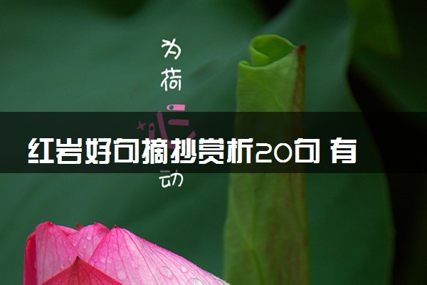 红岩好句摘抄赏析20句 有哪些精神感悟