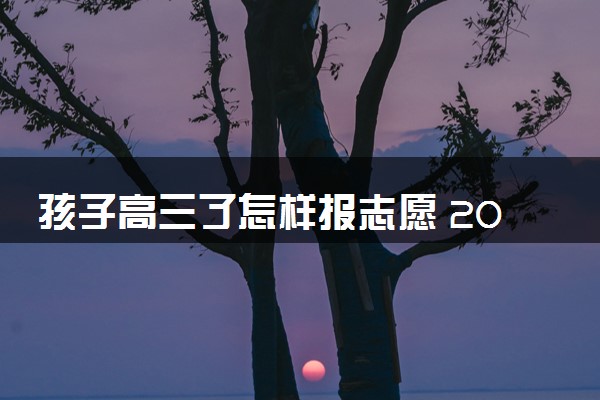 孩子高三了怎样报志愿 2024高考志愿报考建议