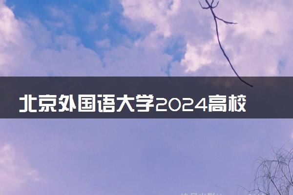 北京外国语大学2024高校专项计划招生简章 招生专业及计划