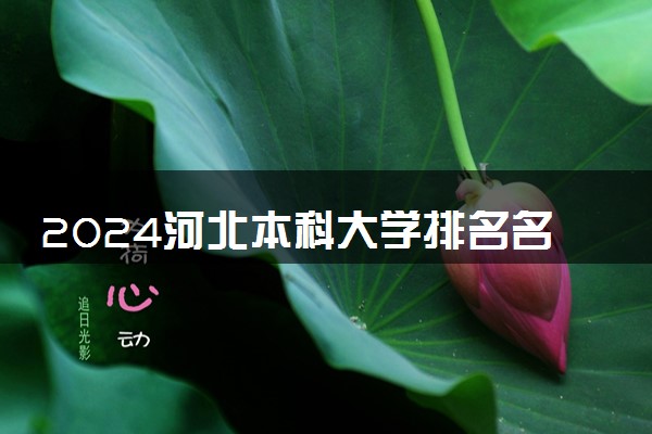 2024河北本科大学排名名单及录取分数线