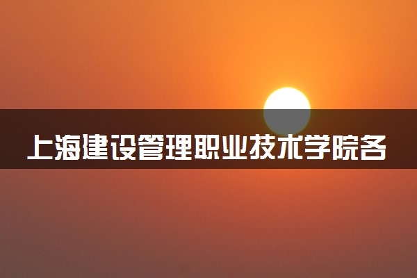 上海建设管理职业技术学院各省录取分数线及位次 投档最低分是多少(2024年高考参考)