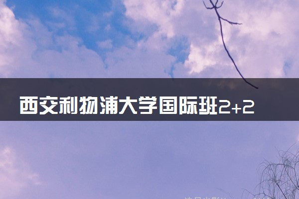 西交利物浦大学国际班2+2录取条件