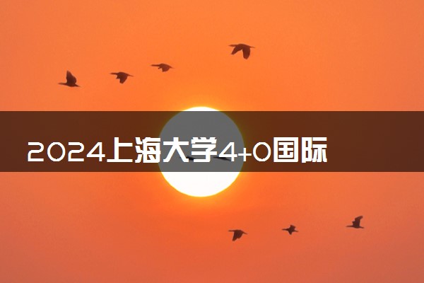 2024上海大学4+0国际本科招生简章