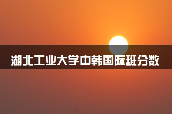 湖北工业大学中韩国际班分数线多少