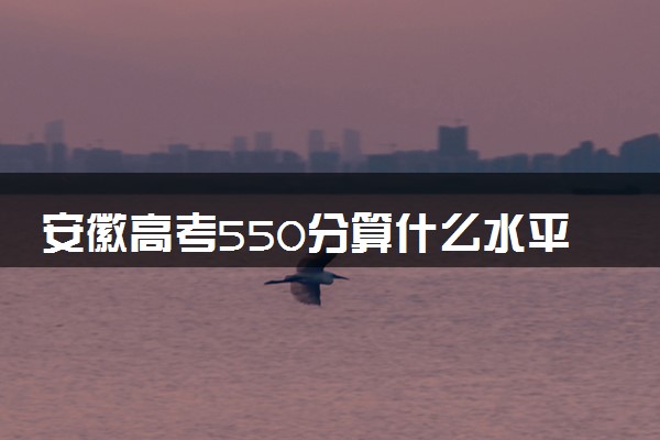 安徽高考550分算什么水平 2024能上哪些大学