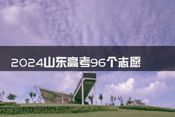 2024山东高考96个志愿如何填报 最新填报指南