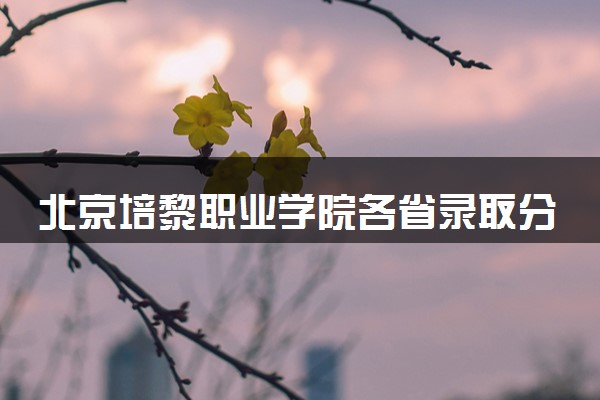 北京培黎职业学院各省录取分数线及位次 投档最低分是多少(2024年高考参考)