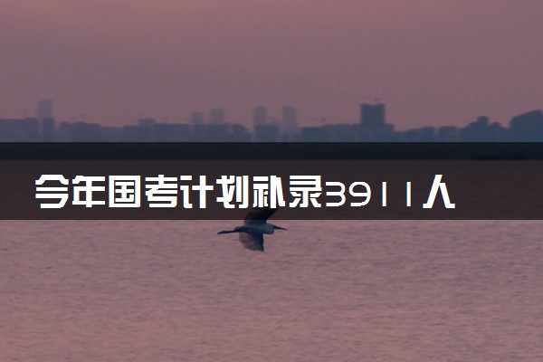 今年国考计划补录3911人 有哪些岗位补录