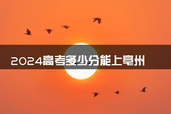 2024高考多少分能上亳州学院 最低分数线和位次