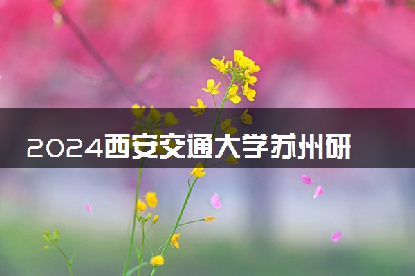 2024西安交通大学苏州研究院2+2国际本科怎么样