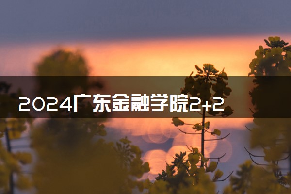 2024广东金融学院2+2国际本科分数线高吗 入学条件是什么