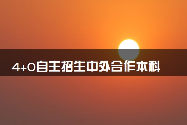 4+0自主招生中外合作本科院校有哪些 学费是多少