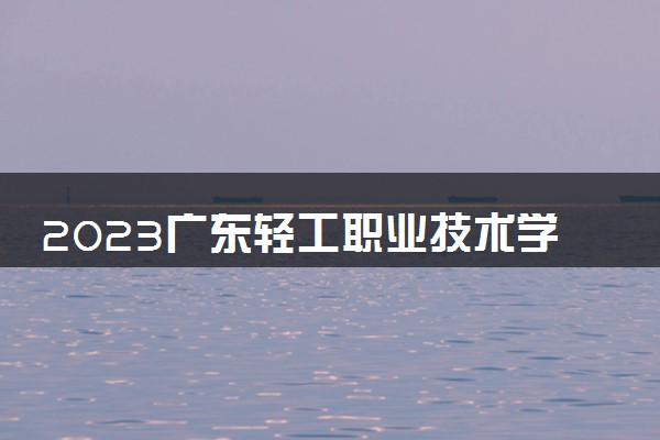 2023广东轻工职业技术学院中外合作办学录取分数线 最低多少分能上