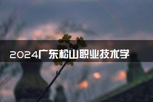 2024广东松山职业技术学院学费多少钱一年 各专业收费标准