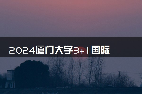 2024厦门大学3+1国际本科招生简章