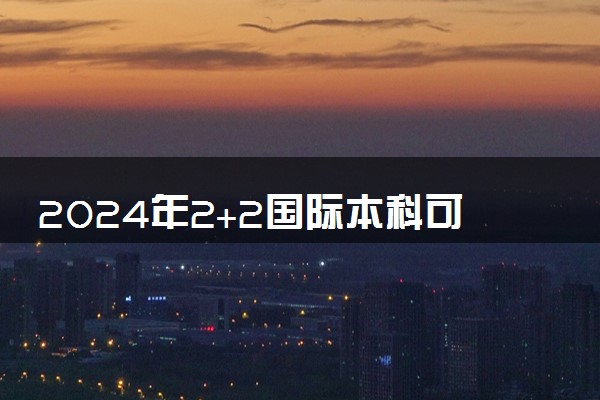 2024年2+2国际本科可靠吗 含金量如何