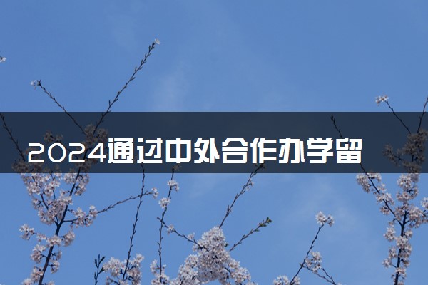 2024通过中外合作办学留学项目出国读硕士好不好