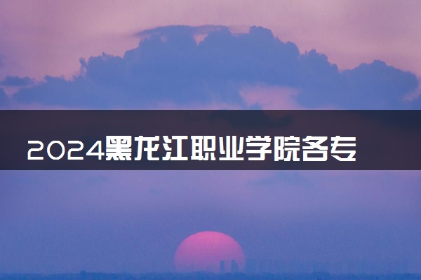 2024黑龙江职业学院各专业录取分数线及位次 各省录取最低分是多少