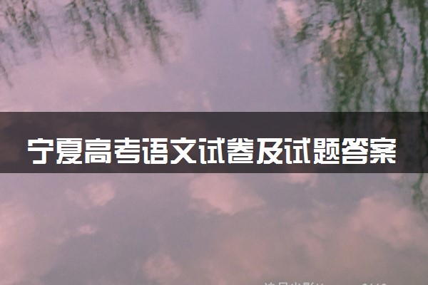 宁夏高考语文试卷及试题答案解析(2024考后更新)