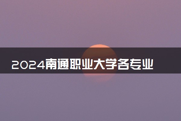 2024南通职业大学各专业录取分数线及位次 各省录取最低分是多少