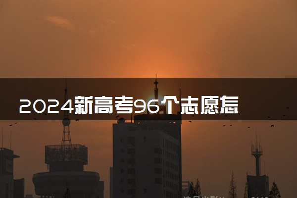 2024新高考96个志愿怎么填报 注意事项有哪些