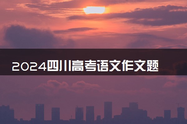 2024四川高考语文作文题目及解析