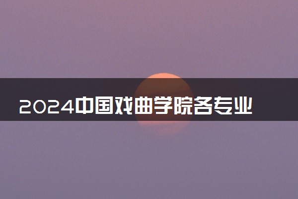 2024中国戏曲学院各专业录取分数线及位次 各省录取最低分是多少