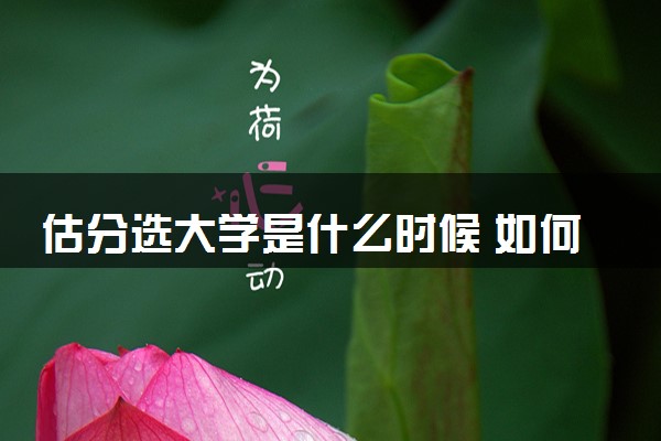 估分选大学是什么时候 如何预估高考分数