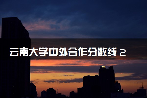 云南大学中外合作分数线 2024多少分可以录取