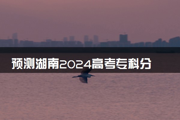 预测湖南2024高考专科分数线 专科分数线预估