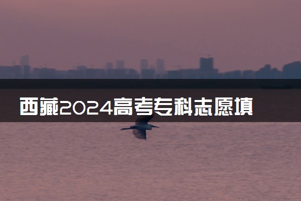 西藏2024高考专科志愿填报时间和截止时间 什么时候结束