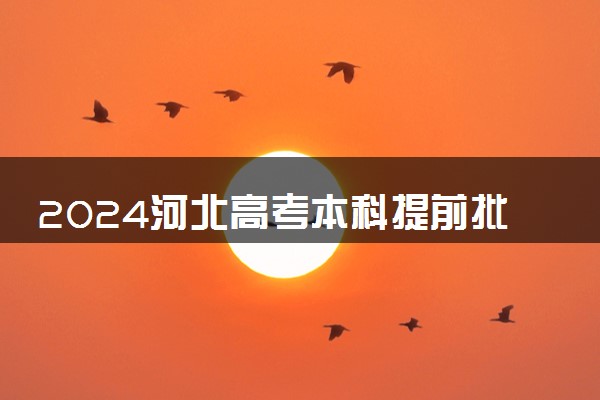 2024河北高考本科提前批可以填多少个志愿 具体志愿设置