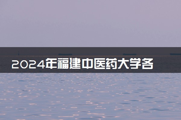 2024年福建中医药大学各省招生计划及招生人数 都招什么专业