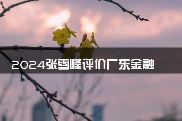 2024张雪峰评价广东金融学院怎么样 什么档次多少分能上