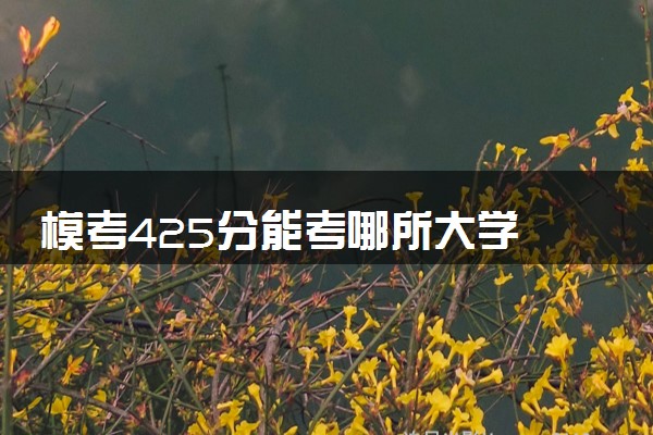 模考425分能考哪所大学 2024哪些好考