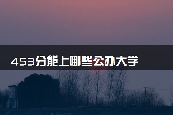 453分能上哪些公办大学 2024哪些大学值得报考