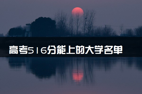 高考516分能上的大学名单 2024能报哪些学校