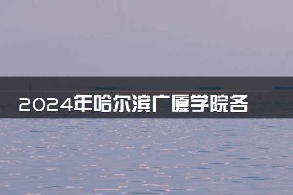 2024年哈尔滨广厦学院各省招生计划及招生人数 都招什么专业