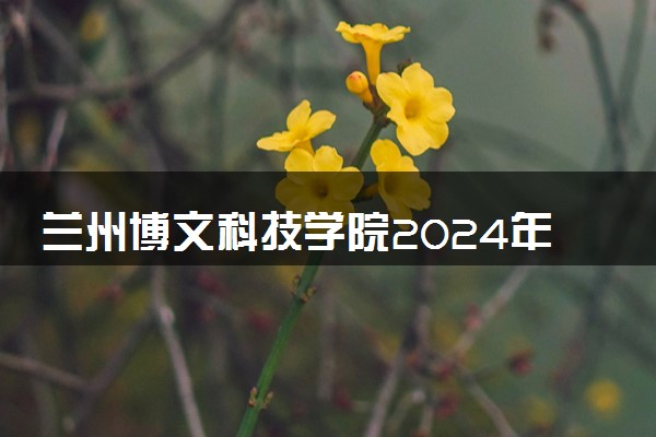 兰州博文科技学院2024年学费多少钱 一年各专业收费标准