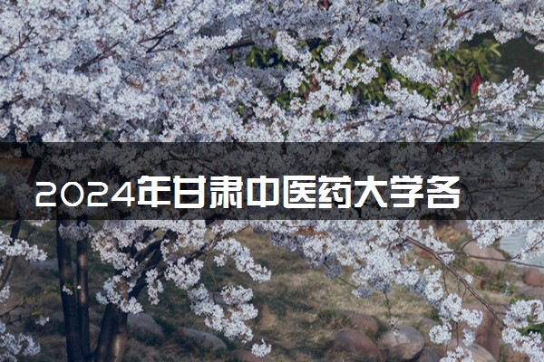 2024年甘肃中医药大学各省招生计划及招生人数 都招什么专业